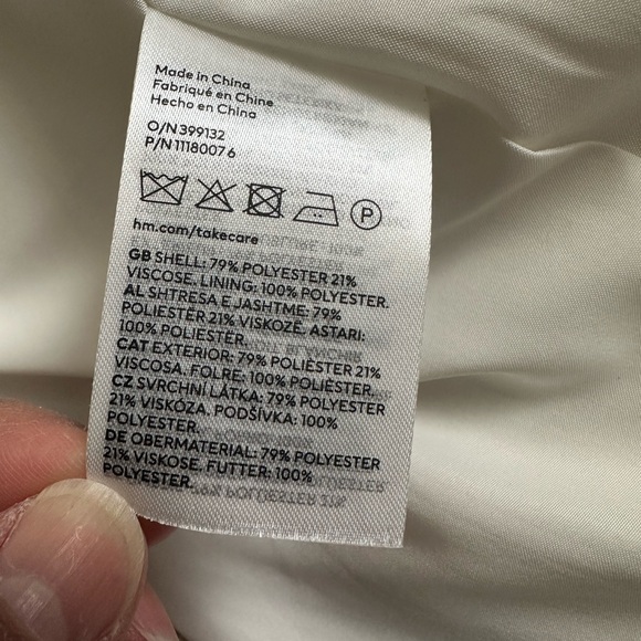 H&M Double-Breasted Cream Blazer Jacket -XS - Picture 9 of 10